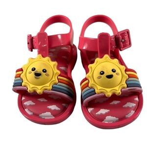 Mini Melissa Rainbow Jelly Cloudy Sun Beach  Toddler Girl Pink Sandals Size US 5